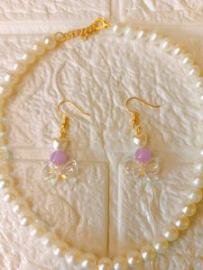 Necklace With Earings💜/Korean Jewellery Set🎀