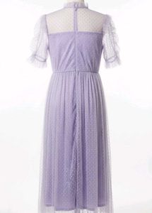 Lavender Mesh Midi Dress