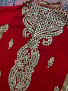 Bridal Gotta Patti Semistiched suit Set With dupat
