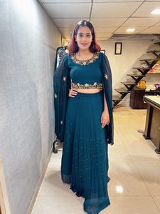 Festive Wear Ethnic Crop Top And Skirt