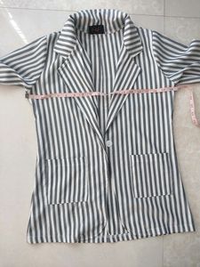 Vertical Strip Summer Blazer