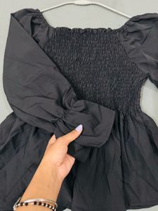 Chic Black Peplum Top.All Sizes