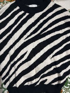 Zebra Print Pullover Sweater