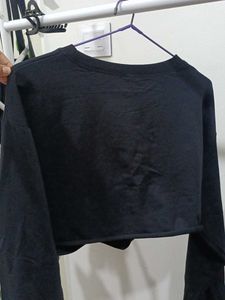 Black Hoodie Crop Top