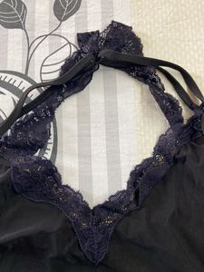 Black Lace Trim Slip Dress