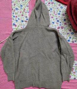 Brown Hoodie Cardigan