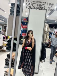 Elegant Black Printed Kurta Set