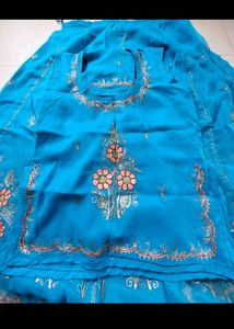Fully Stitched Rajputi Poshak In Sky Blue Colour