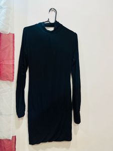 Black Turtle Neck Bodycon Dress