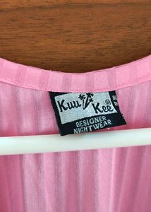 Pink Night Dress (Gown) Lace Work (Bust 34-38)