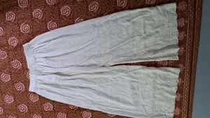 White Embroidered Palazzo Pants