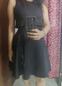 Black Flared Mini Dress