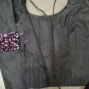 Sparkling Purple Sequin Lehenga Set