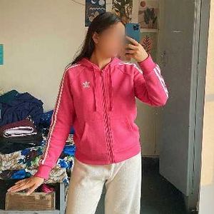 Pink Adidas Zip-Up Hoodie