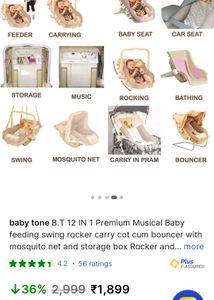 Low Price Carry Cot Cum Bouncer 12 In 1/ Carrier