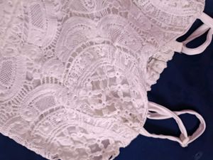 White Lace Crop Top
