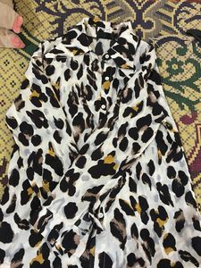 Leopard Print Button-Down Shirt