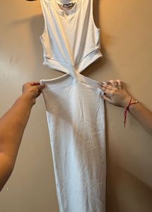 White waves maxi dress