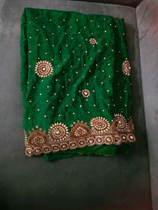 Green Embellished Saree