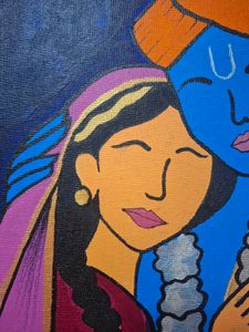 Radha Krishna Simple Canvas Painting