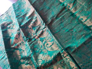 Green Saree With Gold Colour Zari