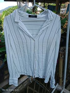 Bershka Striped Button-Down Shirt