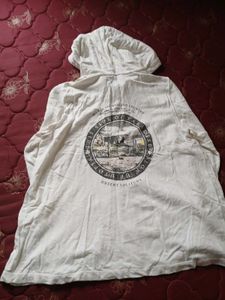 Thrifted Thin White Hoodie T-Shirt