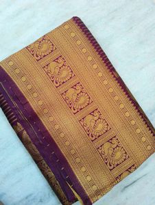 Elegant Purple Soft Banarasi Silk Saree
