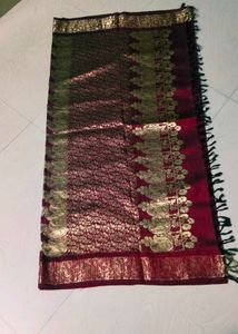 Maroon Colour Pure Kanchipattu Saree