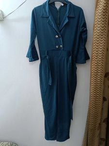 Teal Green Stylish Jumpsuit