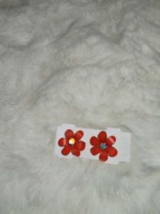Red Flower Earrings