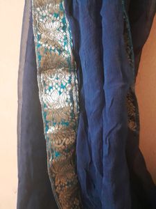 Dark Blue Chiffon Dupatta