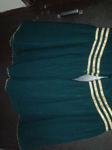 Emerald Green &amp; Gold Velvet Kurti