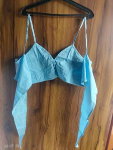 Back Tie-up Pure Cotton Crop Top(Brand New)