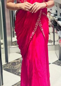 Pink Ready to wear saree/Pre drapped Saree
