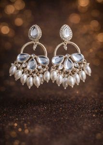 Elegant Drop Earrings with Pearls