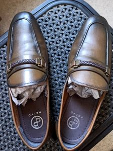 Genuine Leather Olive Patina Penny Loafers