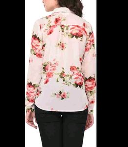 Light Beige Colour Floral Print Shirt For Girls
