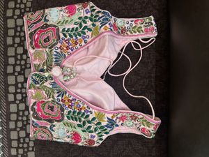 Gorgeous Floral Printed Pink Silk Lehenga Choli