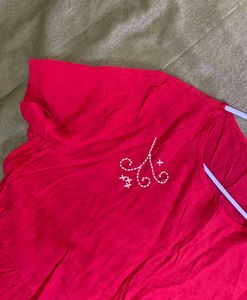 Red Embroidered Top Bust 36-38