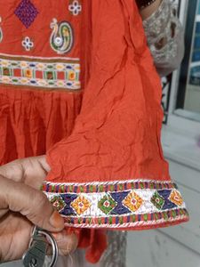 Orange Embroidered Kurta lens 28😘😘😘