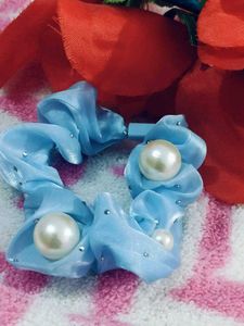 Blue Pearl Scrunchie