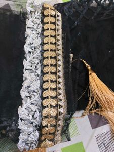 Maria B Style Black &amp; White Embroidered Gown