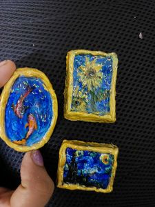 Handmade Van Gogh Inspired Fridge Magnet