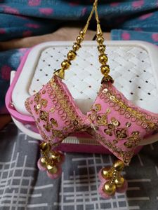 Elegant Golden and pink Tassels