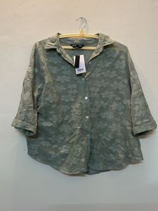 Green Cotton Schiffled Top Ladies
