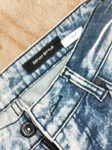 Blue Faded Denim Jeans For Men