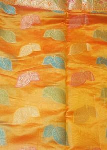 Banarasi Saree - Orange with Paisley