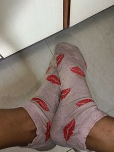 Funky Lips Print Socks
