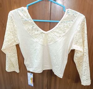 Lace Detail Long Sleeve Top